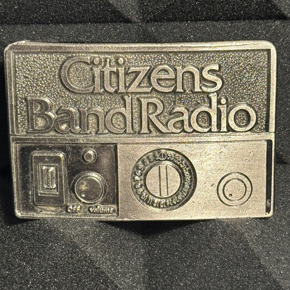 Citizens Band Radio Belt‎ Buckle CB Radio Vintage Style Novelty Metal 1975